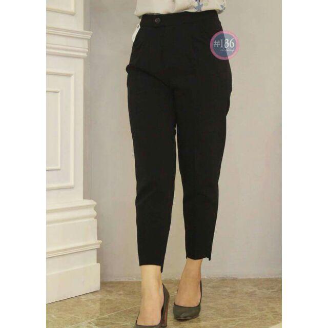 Quần baggy vải size S mẫu gấu lệch