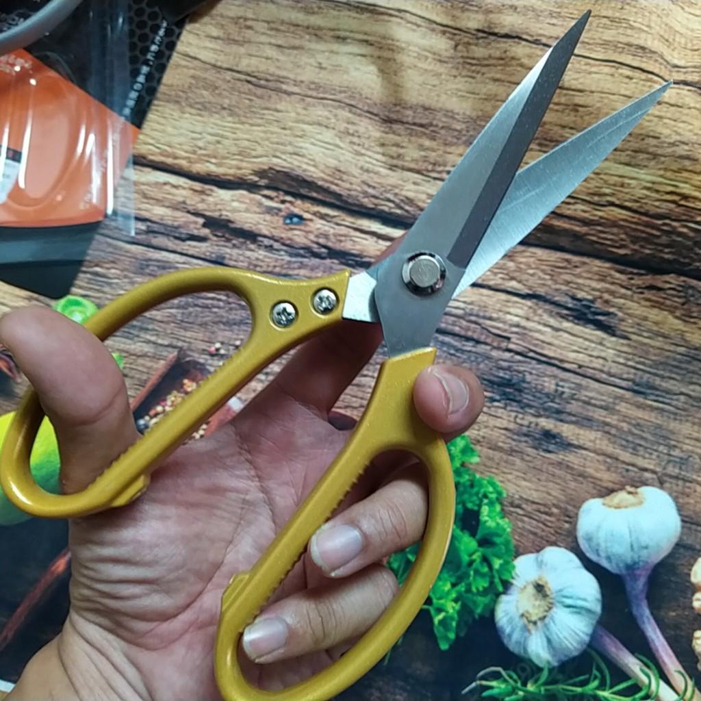 Kéo SK5 Nội Địa Nhật, kéo LỚN 23cm CÁN Màu Vàng. Lưỡi thép SK5 không gỉ, siêu cứng và cán to đầm tay