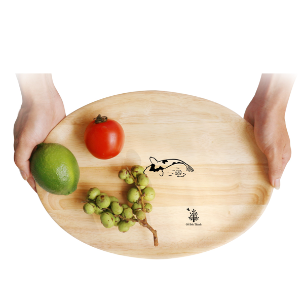 Khay /Đĩa Gỗ Hình Oval Dựng Đồ Ăn Decore Trang Trí Gỗ Cao Su Bền Đẹp An Toàn - Gỗ Đức Thành