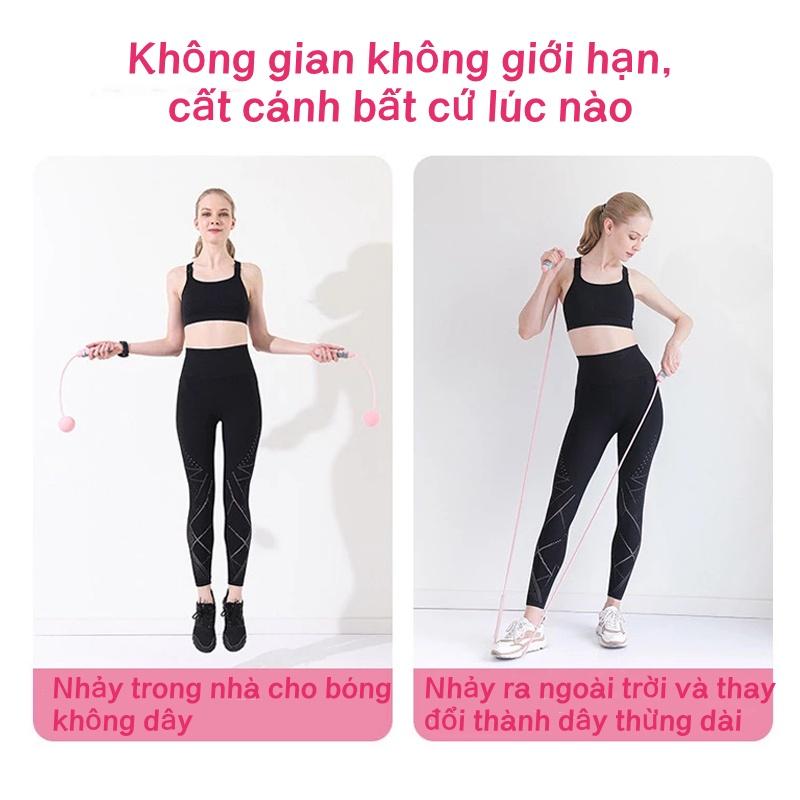 Dây nhảy thể lực đàn hồi, hỗ trợ luyện tập thể dục, thể thao tiện lợi tại nhà, dây nhảy không dây có điều chỉnh