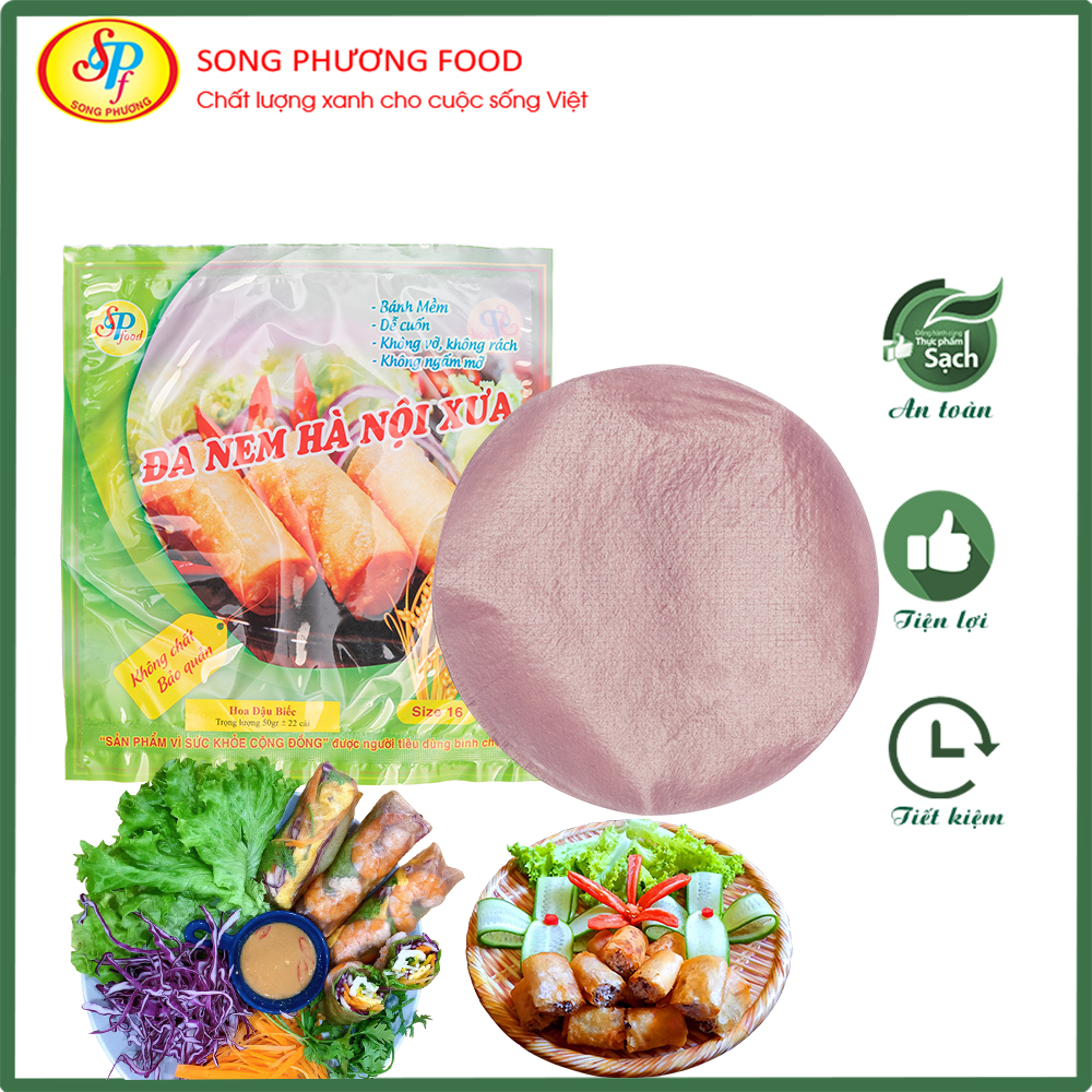 Bánh Đa Nem Ăn Sống/ Cuộn Nem Hà Nội Xưa màu Nghệ non/Đậu biếc - Hàng xuất khẩu Nhật-50g