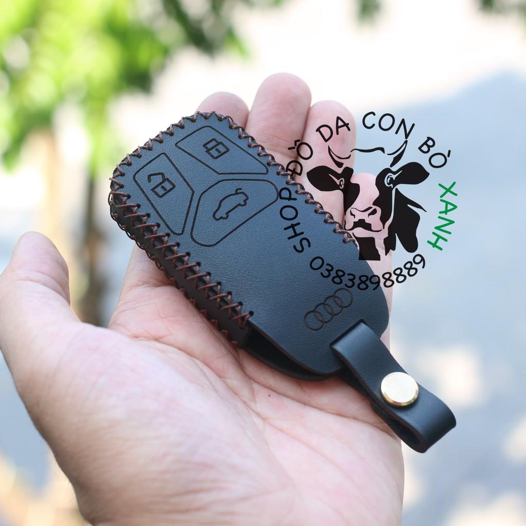 Bao da dành cho chìa khoá Audi A3, A4, A5, A6, A7, A8, A4L, A6L, Q5, Q7 handmade da thật 003