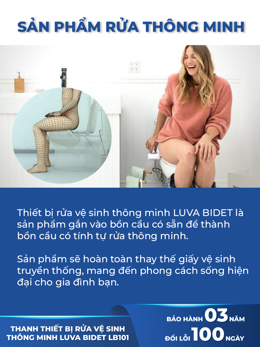 Thiết Bị Vòi Rửa Thông Minh Phiên Bản Tiết Kiệm LUVA Bidet LB101