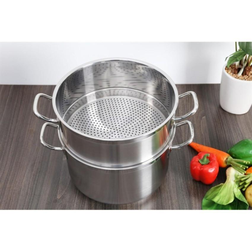 Bộ nồi xửng hấp 3 đáy inox 430 FiveStar Standard nắp kính tặng 1 muỗng canh (24cm /26cm / 28cm /30cm /32cm)