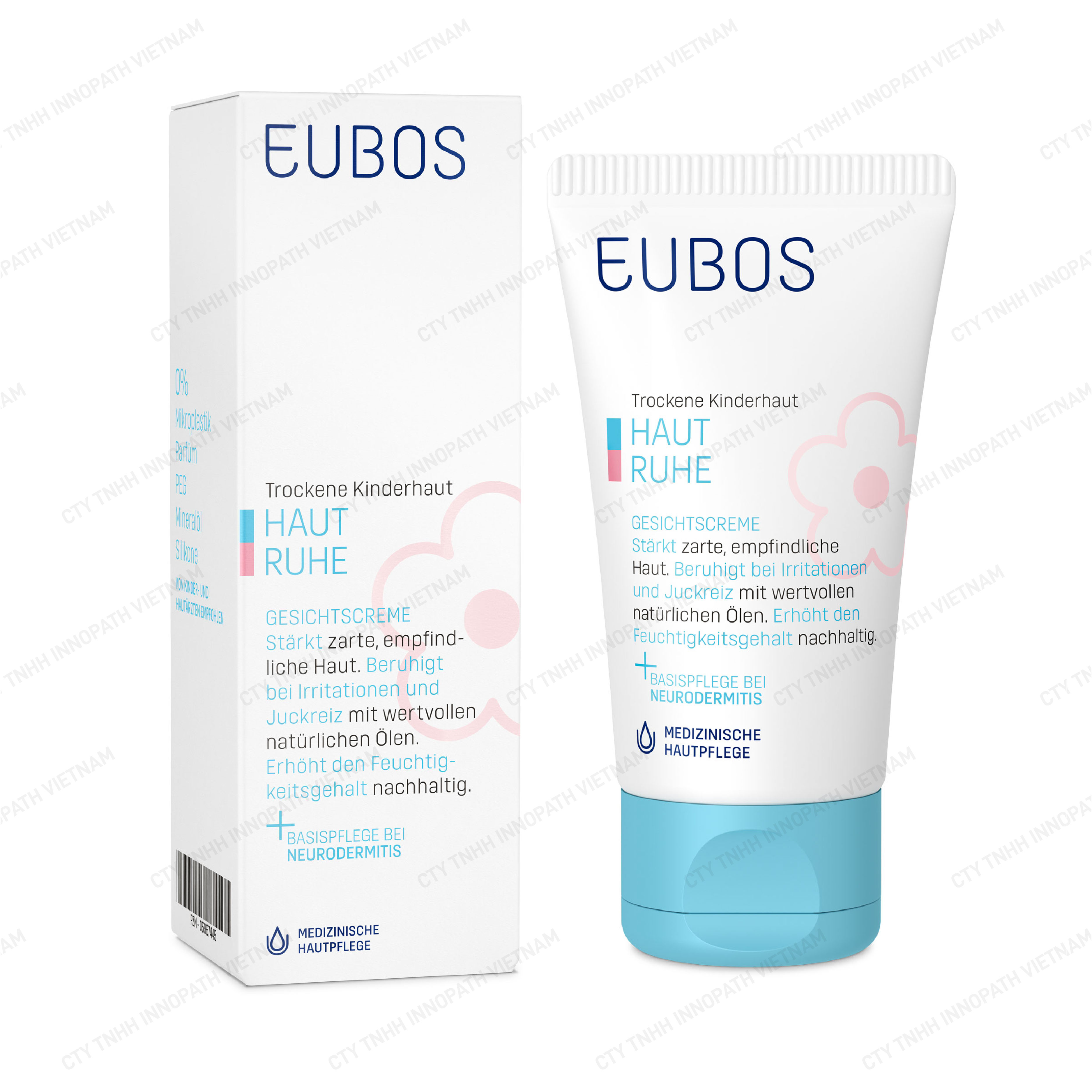 Kem Dưỡng Ẩm Da Mặt Ngăn Ngừa Da Khô Cơ Địa Cho Bé EUBOS BABY HAUT RUHE FACE CREAM 30ml (Đức)