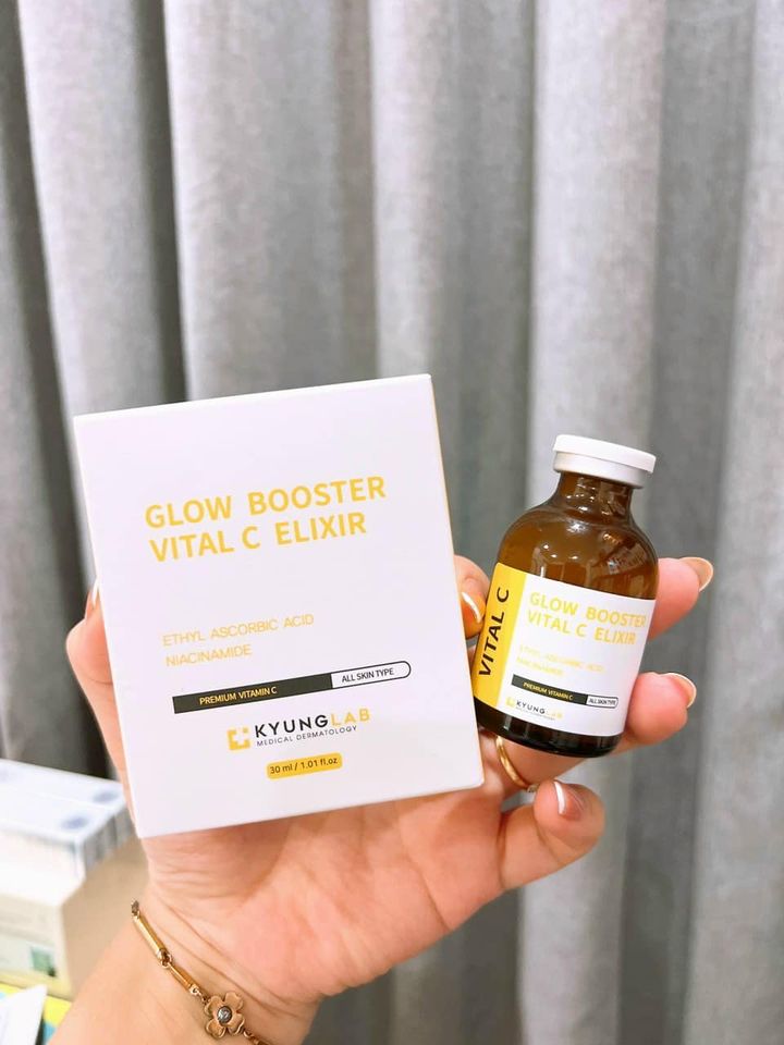 Huyết Thanh Tái Sinh Tế Bào Da Kyung Lab Glow Booster Vital C Elixir - giúp kháng viêm, bảo vệ da, thu nhỏ lỗ chân lông, ngăn ngừa mụn, sạm nám da