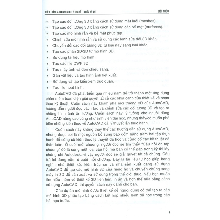 Giáo Trình Autocad 3D - Lý Thuyết-Thực Hành