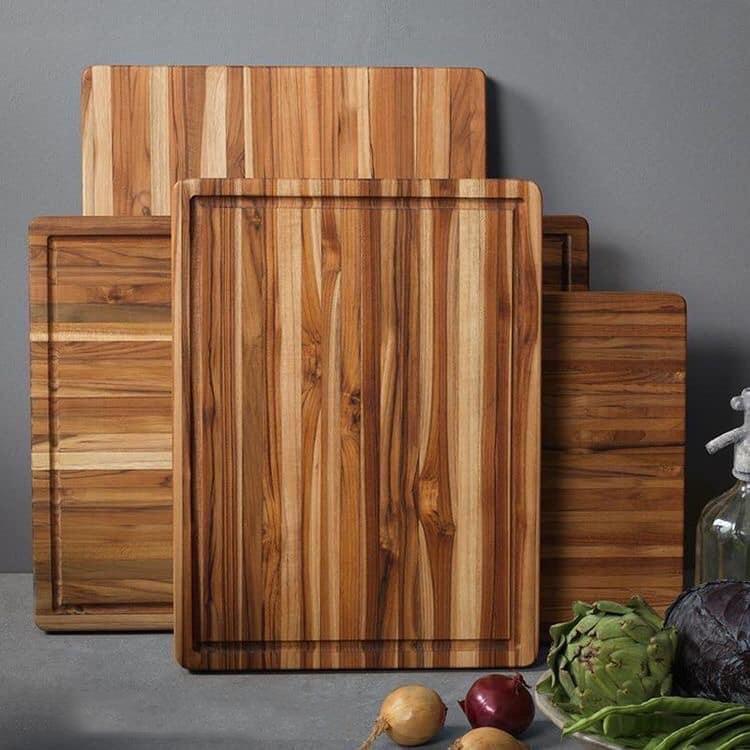 Thớt gỗ cao cấp siêu cứng không mùn, chống nứt 458*356*32 mm trang trí đồ ăn kiểu dáng Vintage decor