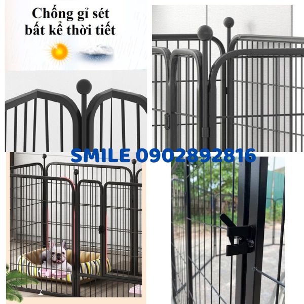 Chuồng Quây Chó Lớn - Nan Ống Siêu Dày Cap cấp - Gồm 6 tấm ghép 60&60 hoặc 70*80cm