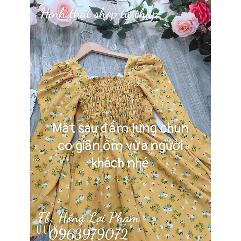 Đầm maxi hoa nhí cột nơ có mút ngực