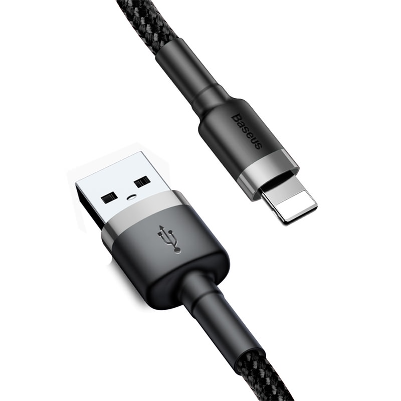 Cáp sạc nhanh 2.4A Baseus Cafule dây bện chống gập đồng bộ data nhanh chóng dành cho iPhone dài 100CM - Hàng chính hãng