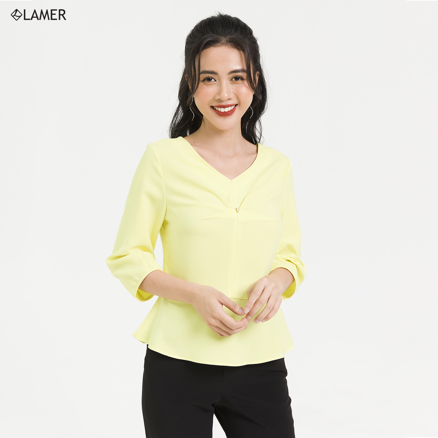 Áo peplum xếp ly ngực LAMER L61B20Q035-S2700