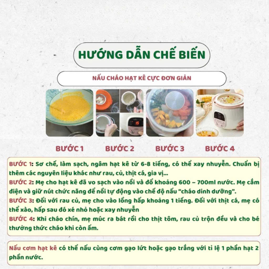 Hạt Kê Nếp Vàng Hữu Cơ C'Lavie 200g/ 450g - Dùng Nấu Sữa Hạt, Cháo Ăn Dặm Cho Bé, Người Ăn Chay, Ăn Kiêng, Eatclean, Giàu Dinh Dưỡng