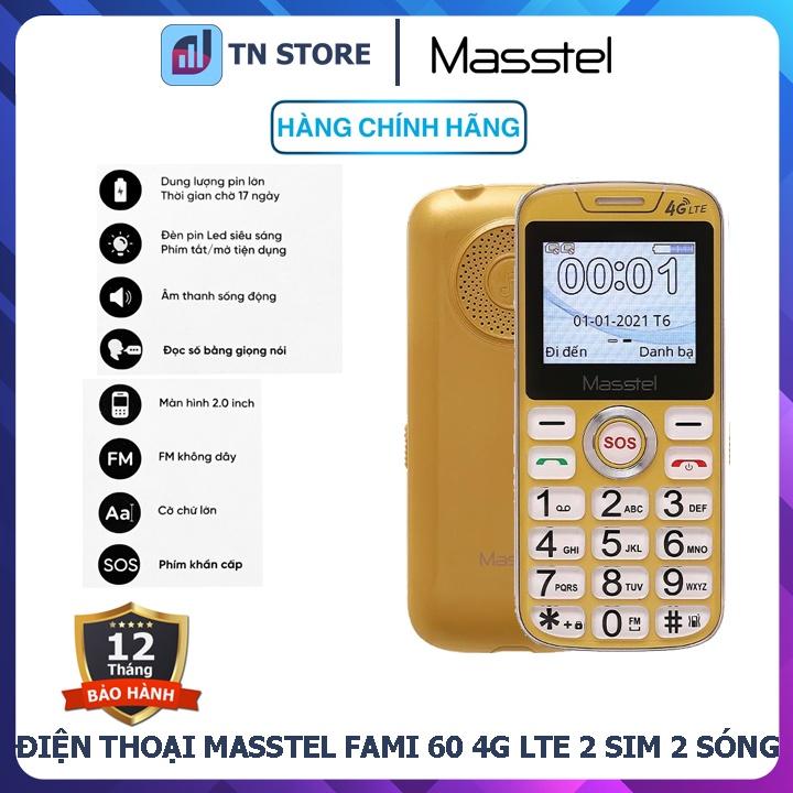 Điện Thoại Masstel Fami 60 4G LTE - Pin 2000 mAh - Chức Năng SOS - Hàng Chính Hãng - Bảo Hành 12 tháng