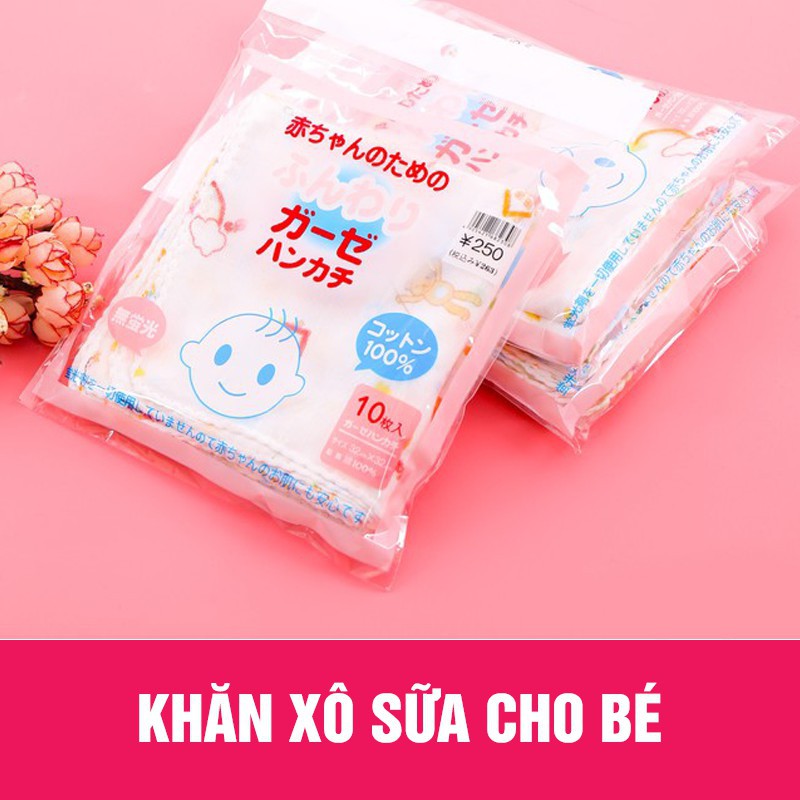 Combo 10 khăn sữa hoa xuất nhật cho bé