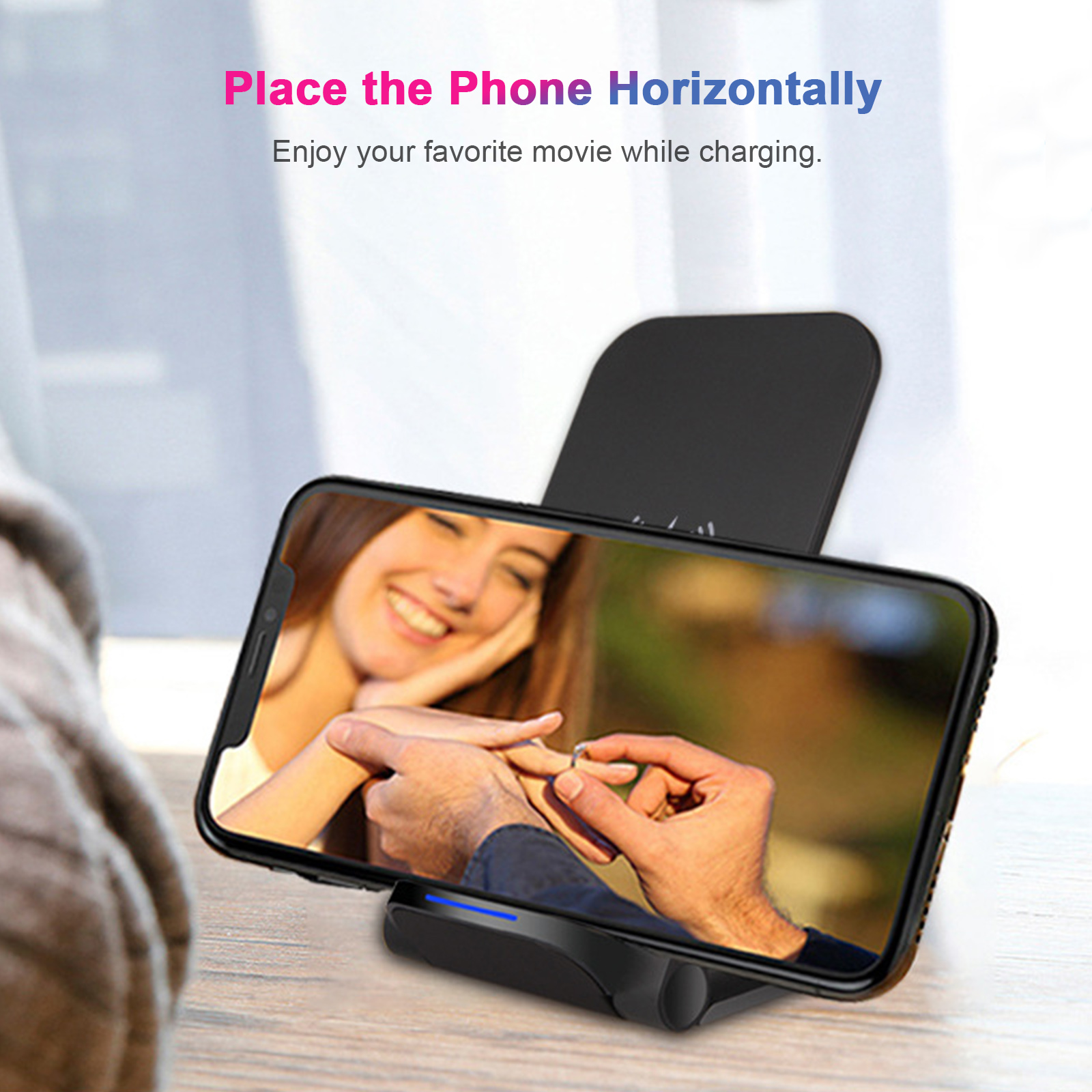Bộ Sạc Không Dây 15w Với Đế Sạc Dọc Nhanh Không Dây Hỗ Trợ QI Cho IPhone 12 11 Pro Samsung S20 Plus