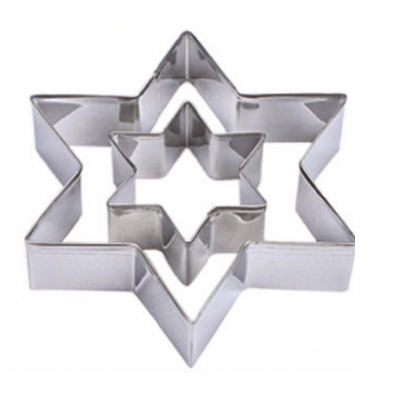 Khuôn Bánh Quy Cookies Cutter Khuôn Nhấn Bộ 5 Chi Tiết Hình Sao 6 Cánh - CBQUYSAO5P