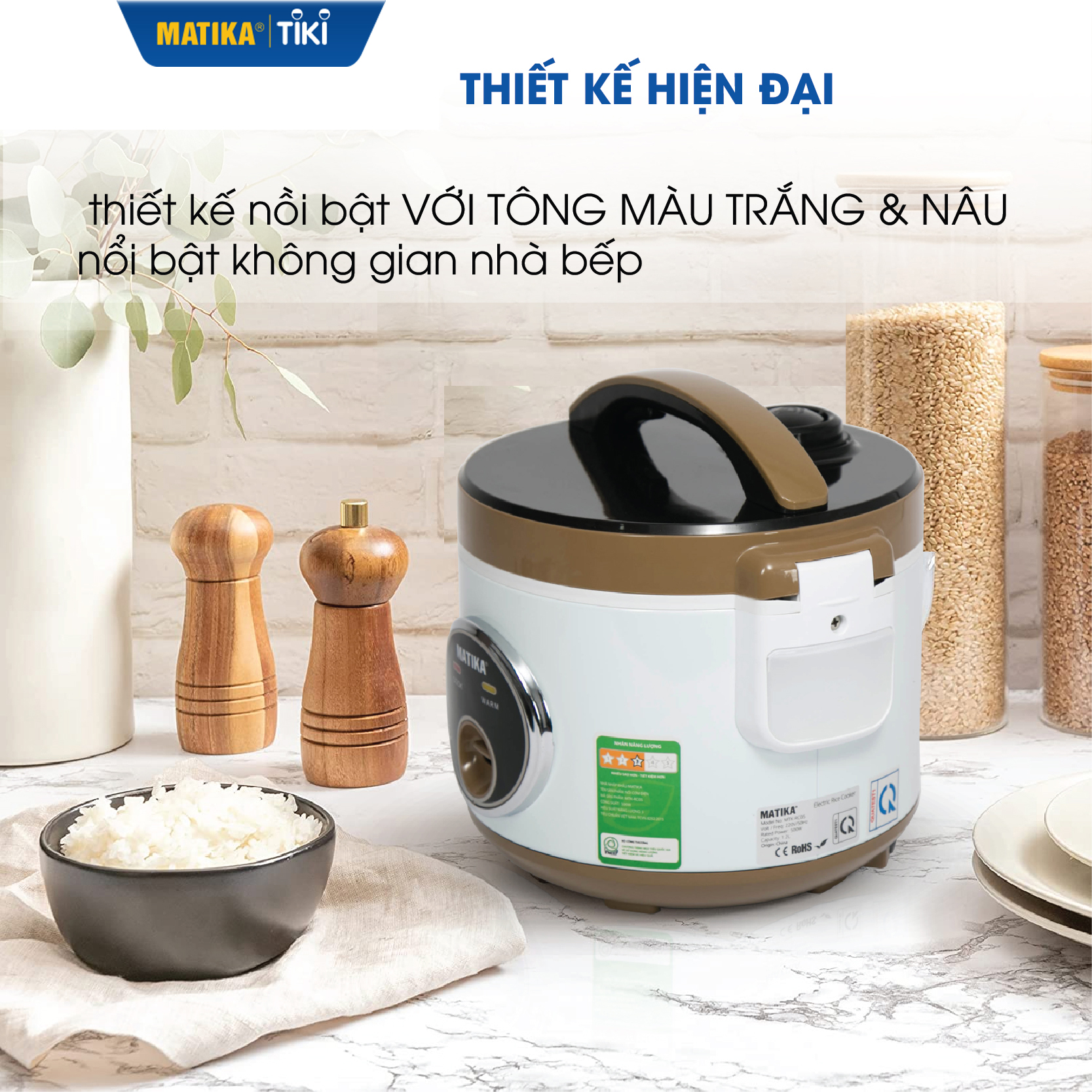 Nồi Cơm Điện MATIKA 1L MTK-RC10 - Hàng chính hãng