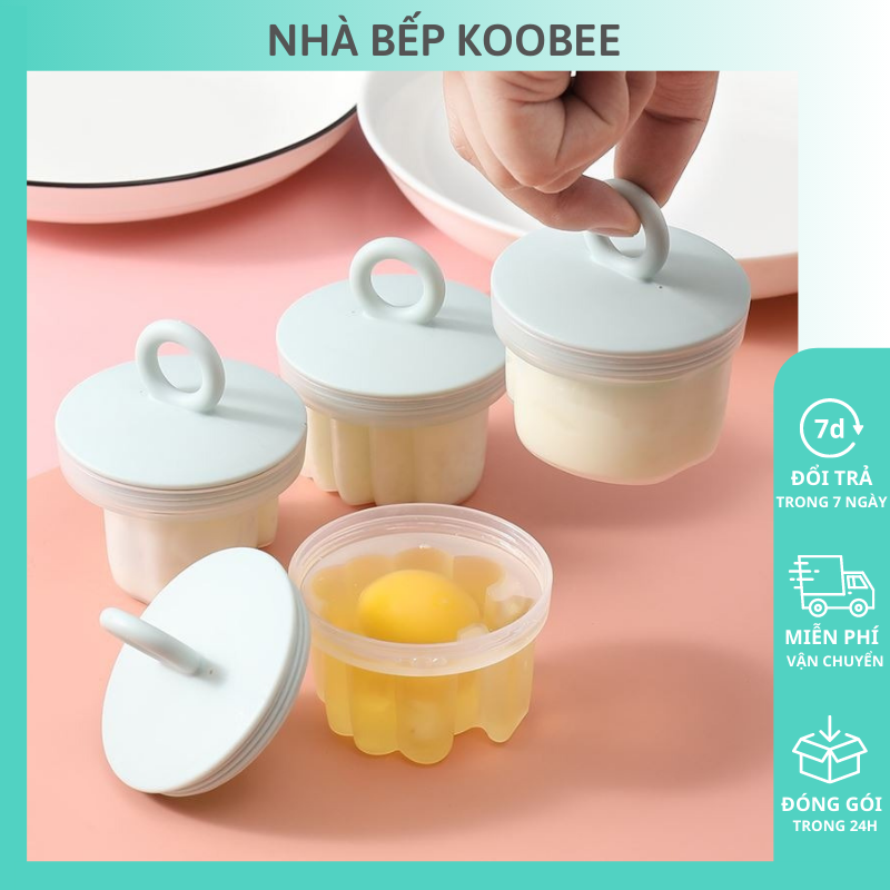 Bộ 4 khuôn hấp trứng, làm bánh flan, làm đậu hũ, pudding cho bé (tặng chổi phết silicon) (AD03