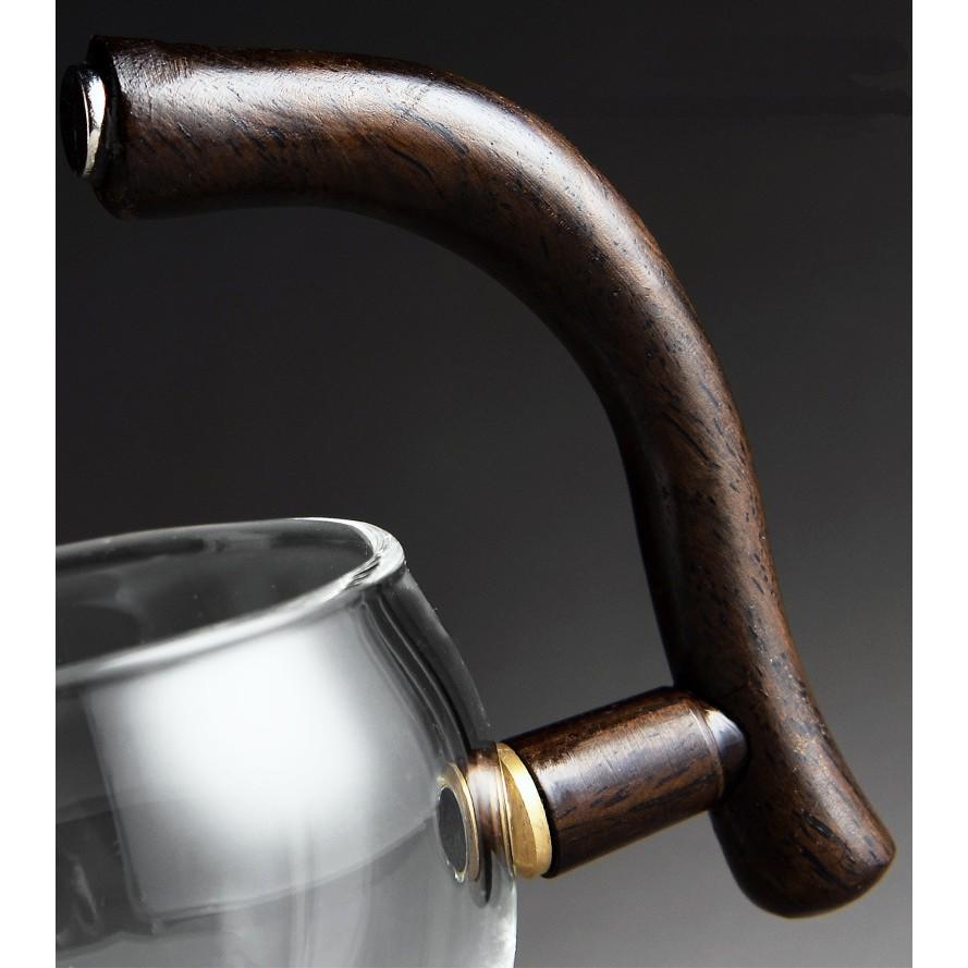 Bộ ấm trà Kung Fu phong cách Nhật Bản BOROSILICATE & WOOD 6cup