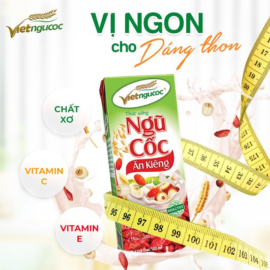 Combo 2 Lốc Sữa Yến Mạch Đậu Đỏ VIỆT NGŨ CỐC Giàu Chất Xơ Tốt Cho Sức Khỏe Dùng Uống Liền 180ml/Hộp