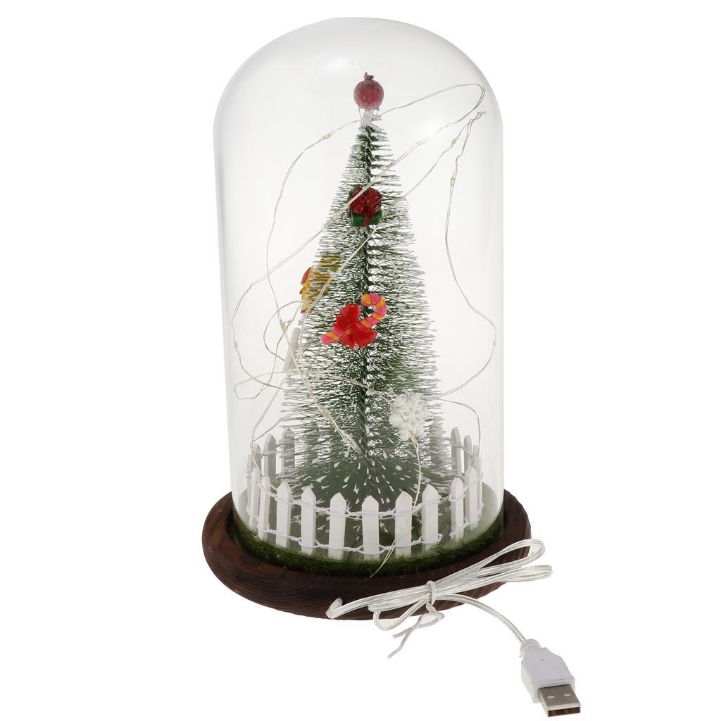 Christmas LED USB Night Light Xmas Tree Glass