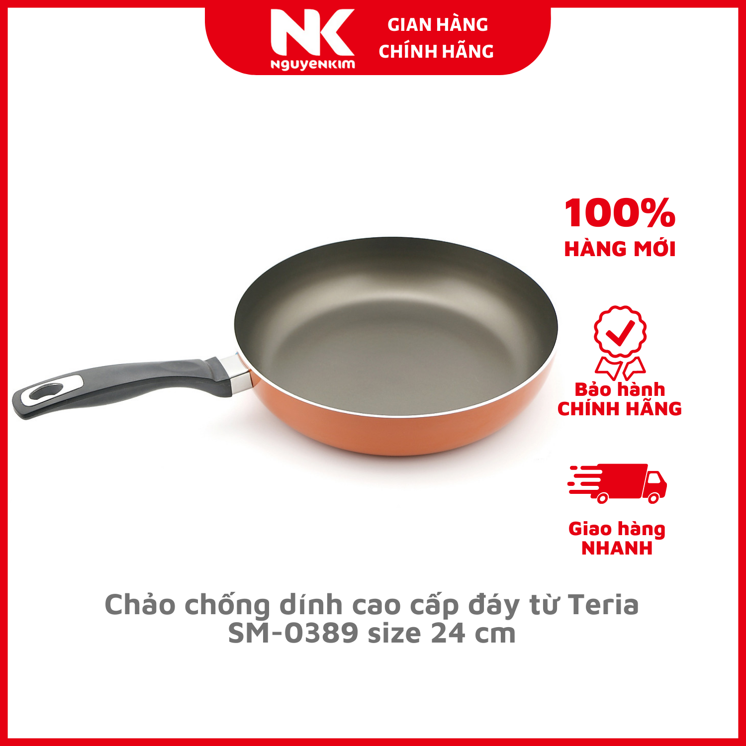 Chảo chống dính cao cấp đáy từ SM-0389 Teria size 24 cm