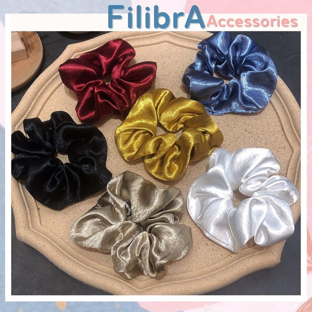 Scrunchies silk Dây buộc tóc lụa sang xịn mịn nhiều màu xu hướng, phụ kiện cột tóc nữ CT031 - Filibra