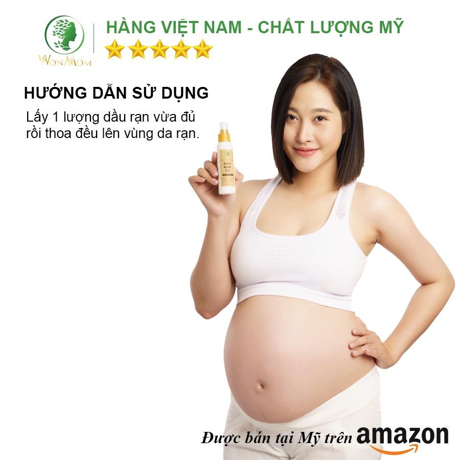 Bộ tắm thảo mộc và chống rạn Wonmom ( 1 Dầu chống rạn + 1 Sữa tắm cho mẹ )