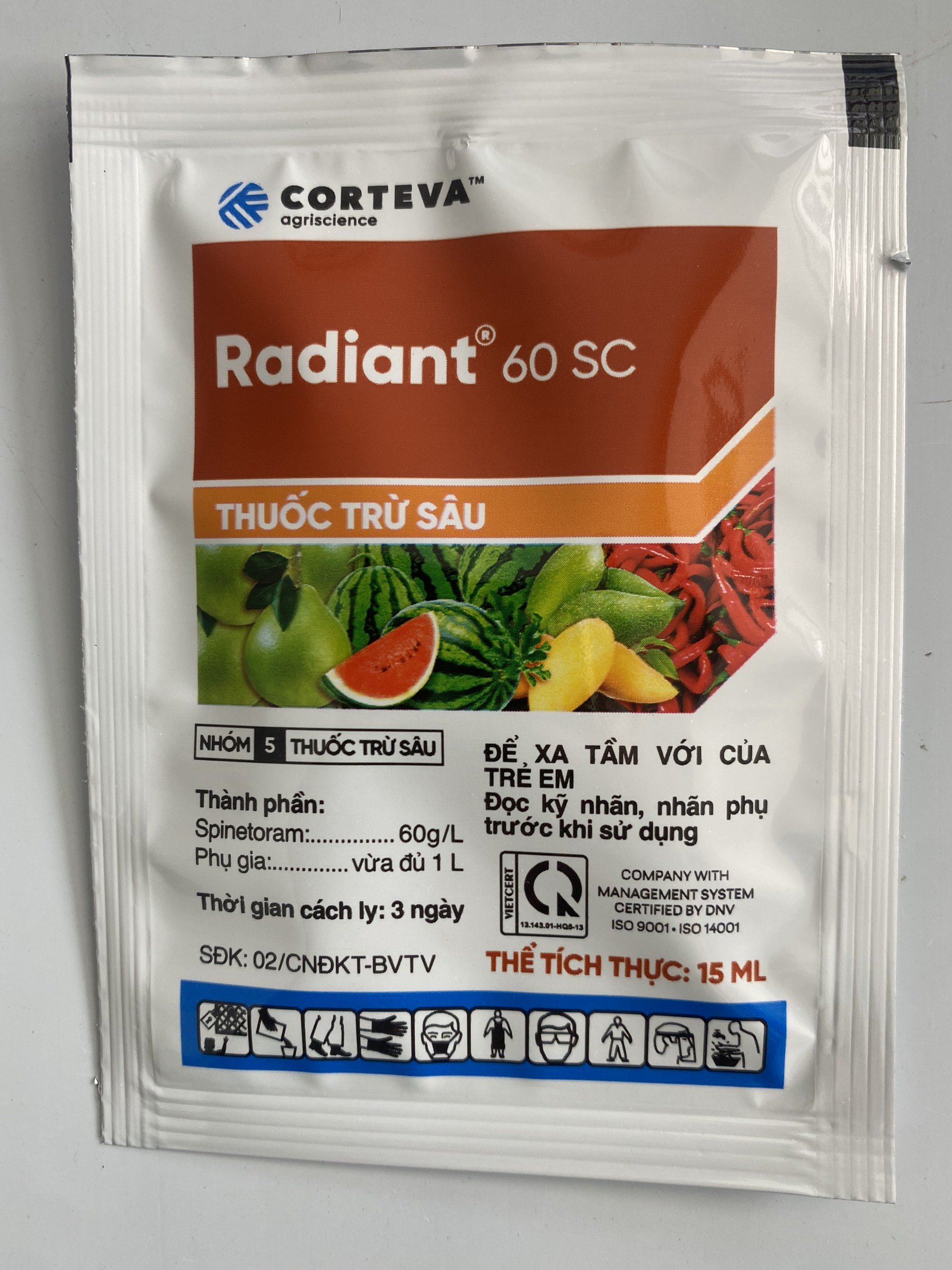 Chế phẩm Radiant 60SC | Chuyên diệt trừ bọ trĩ, các loại sâu xanh, sâu tơ | Gói 15ml