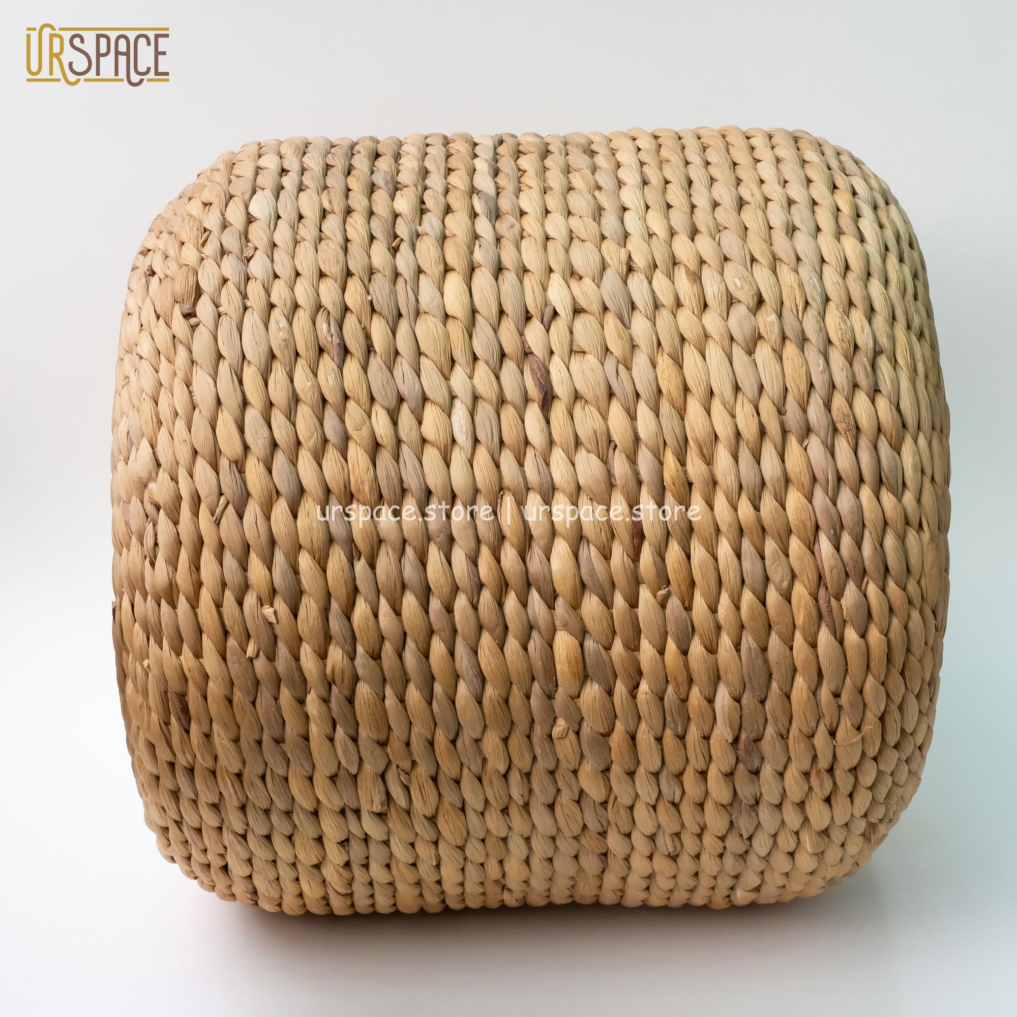 Ghế đôn sofa cói (bèo) hình trụ tròn đa năng D40xH40/ Hand-woven Water Hyacinth Ottoman Stool For Seating