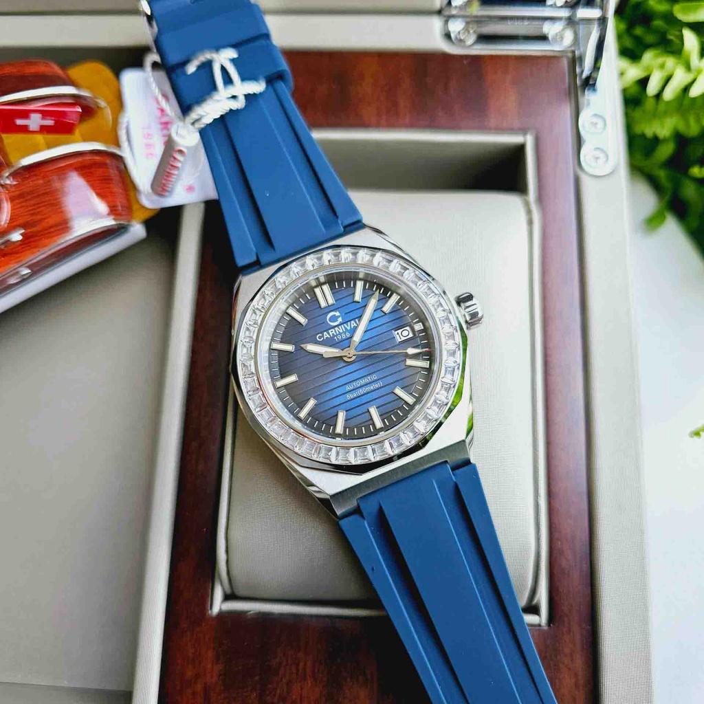 Đồng Hồ Nam Dây Cao Su Carnival 8107G-VT-CS Automatic - Kính Sapphire - Size 42mm - 2 Màu