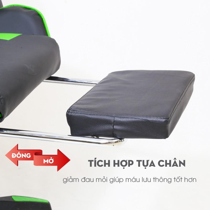 Ghế Massage Rung Ngả Lưng Có Dựa Chân Gaming Văn Phòng Học Tập Lót Đệm Bọc Da PU Êm Ái Chống Bám Bẩn - Hàng nhập khẩu