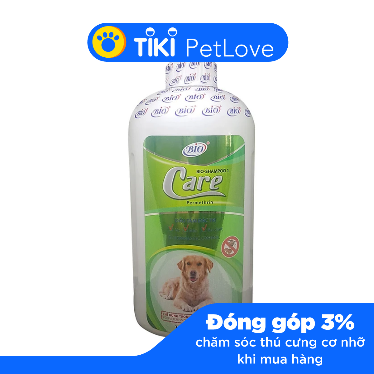 Hình ảnh Sữa Tắm Chó Mèo Trị Ve Ghẻ, Bọ Chét, Rận Tai Bio (500ml)