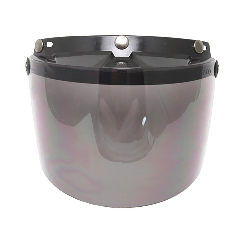 2X Open Face or Half Face Motorcycle Helmets 3-Snap Up Smoke