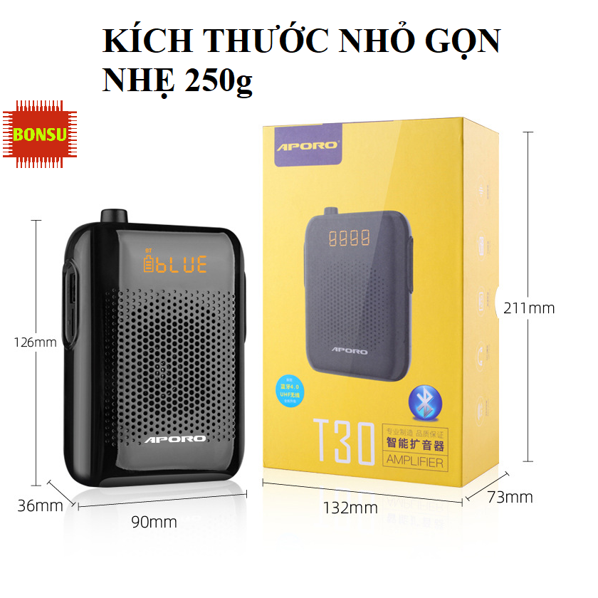 Hình ảnh Loa máy trợ giảng Aporo T30 UHF, công suất 20W không dây cao cấp (gồm 3 micro)- Hàng chính hãng