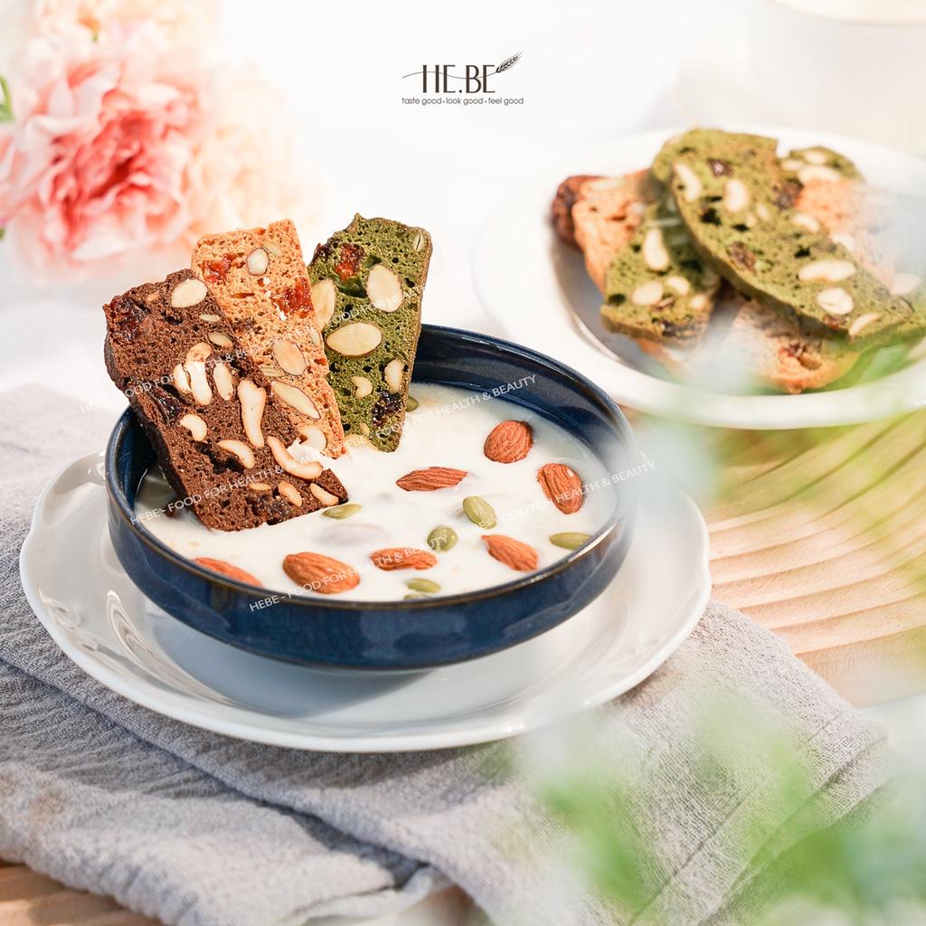 Bánh BISCOTTI Nguyên Cám Ăn Kiêng Lành Mạnh 100% by HeBe - Bánh Ngũ Cốc Giảm Cân Healthy