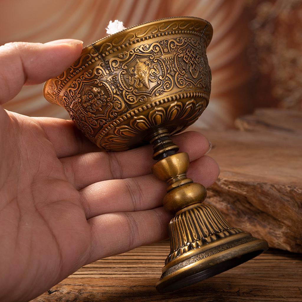 2PCS Ghee Lamp Holder Candle Holder Tibetan  Lamp Home Ornament