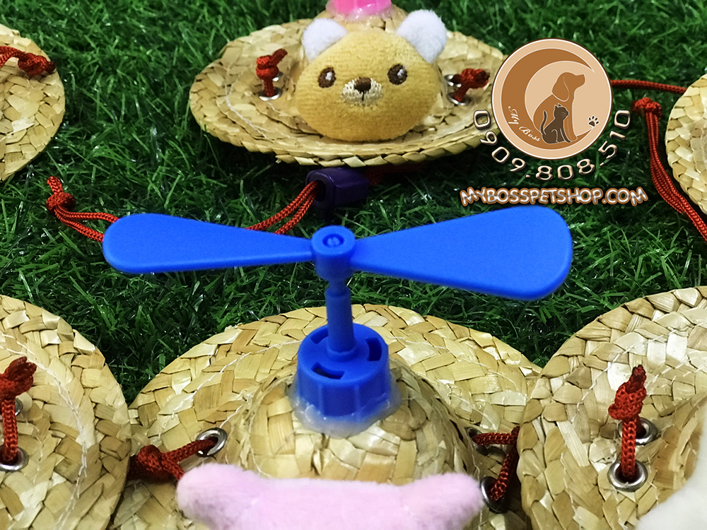 Nón tre đan / mũ cối rơm đan thoáng khí kiểu hoạt hình cho Thú Cưng - Chó - Mèo - Thời trang thú cưng