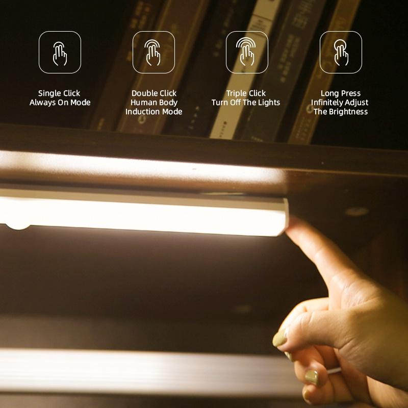 Đèn LED Cảm Biến Chuyển Động Không Dây Gắn Tủ Quần Áo Sạc USB Tiện Dụng