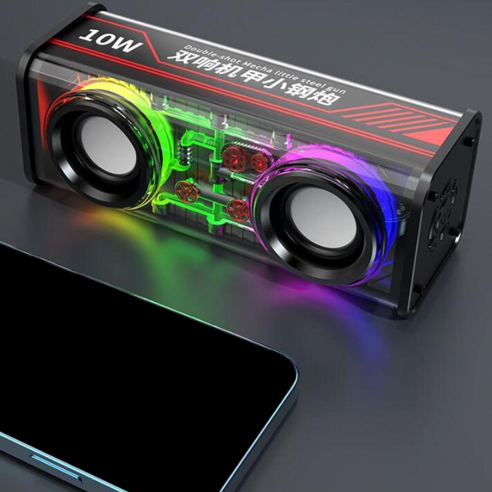 Portable Wireless Speaker Colorful RGB Light V5.3 10W for Home Party Desktop