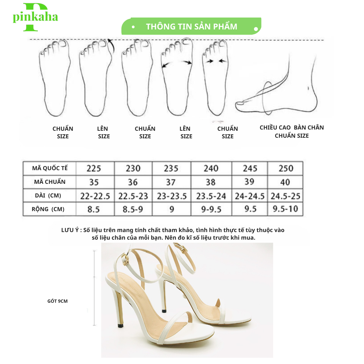 Giày Sandal Nữ PINKAHA GH4 Mũi Tròn Cao Gót 9p Quai Mảnh Gót Nhọn Quai Ngang Hàng Cao Cấp Đi Chơi Đi Làm Đi Tiệc