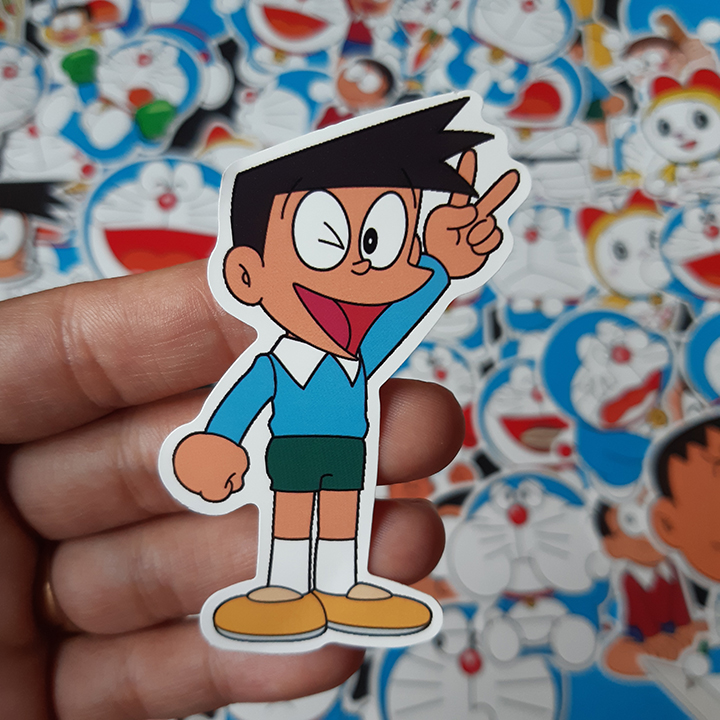 Bộ Sticker dán cao cấp chủ đề DORAEMON VÀ NHỮNG NGƯỜI BẠN - Dùng dán Xe, dán mũ bảo hiểm, dán Laptop...