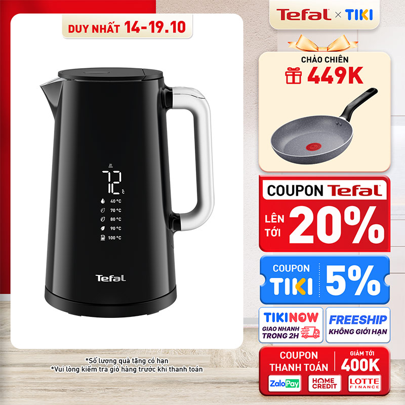 Bình đun siêu tốc thông minh 1.7L Tefal Smart & Light KO850810 - 1800W - Hàng chính hãng