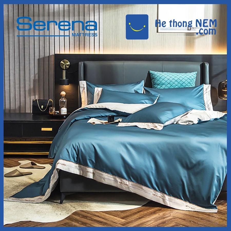Bộ Chăn Ga Gối 5 Món SERANA Bộ Chăn Ga Lụa Satin Trải Giường Cao Cấp - Hệ Thống Nệm