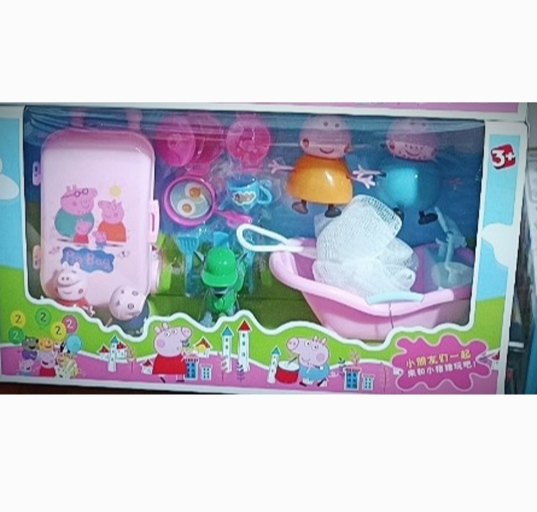 Bộ đồ chơi phụ kiện phòng tắm cho gia đình búp bê heo Peppa Pig