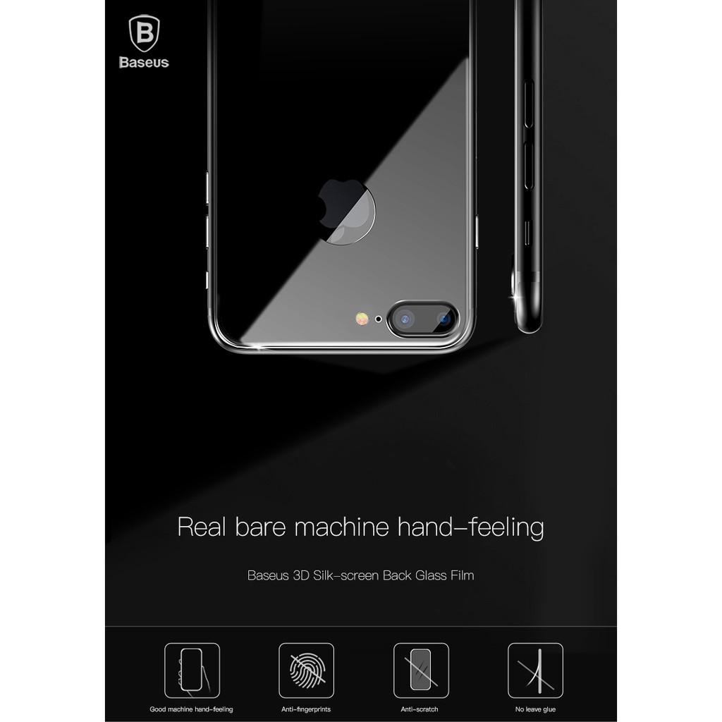 Kính cường lực mặt sau chống vân tay dành cho iphone 7/8 plus, 3D ARC,  hàng chính hãng Baseus