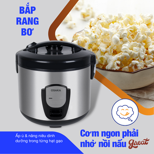 Nồi Cơm Điện 3D Cao Cấp Osaka RC-318P Dung tích 1.8 Lít - Hàng Chính Hãng