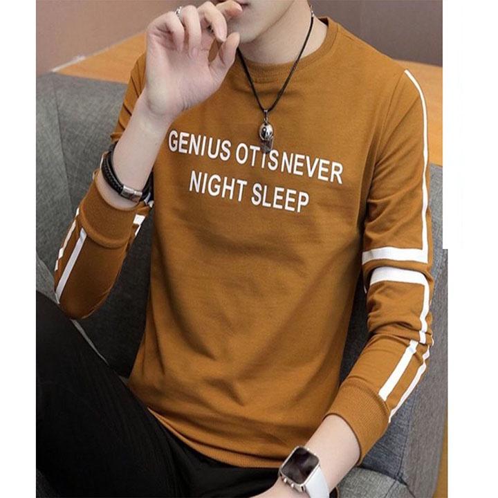 Áo Thun Nam Dài Tay Cổ Tròn In Chữ AT03 Skymen fashion