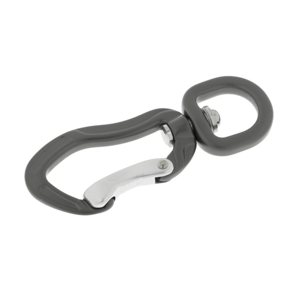 4pcs 400KG Swivel Carabiner Hook Climbing Backpack Hanging Hook Durable Gray 7.5cm x 2.7cm